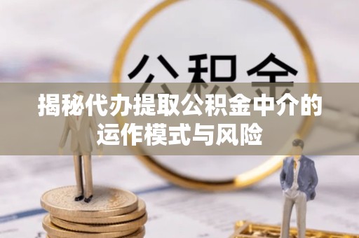 江苏揭秘代办提取公积金中介的运作模式与风险