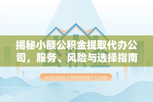 武汉揭秘小额公积金提取代办公司，服务、风险与选择指南