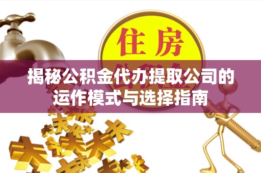 湖州揭秘公积金代办提取公司的运作模式与选择指南